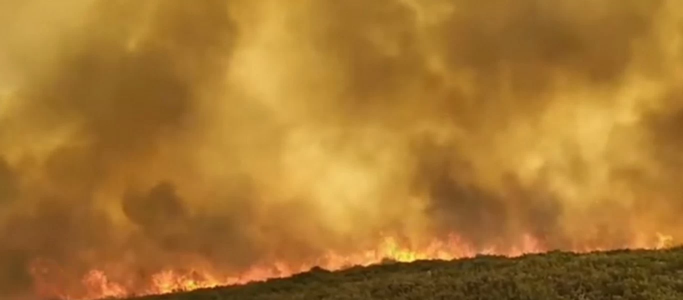 Πύρινη κόλαση στη Μάνη: Ελικόπτερα και αεροσκάφη δίνουν μάχη με τις φλόγες - Έσπασε στα δυο το μέτωπο